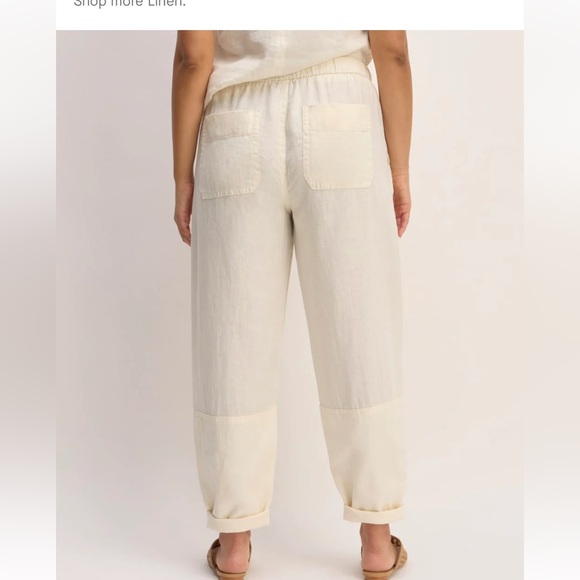 Everlane Bone Color The Linen Pull-On Barrel Pant Size S - Picture 11 of 11